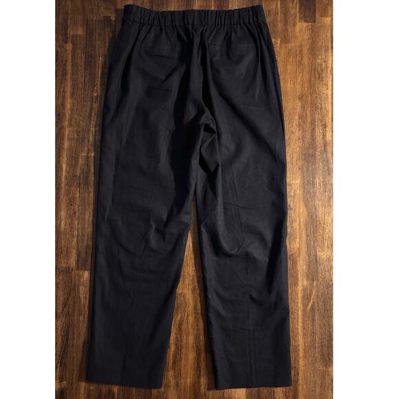 J Crew Women’s 4 28 x 27 Pants Sailor Linen Cotton Blend Tapered Leg Ankle Black - Picture 4 of 16